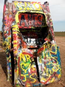 Tip - Bring a can of spray paint with you to the Cadillac Ranch and leave your mark.